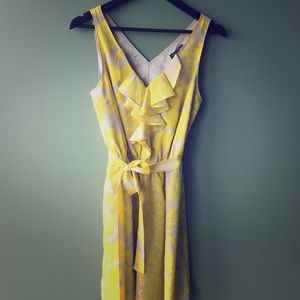 Express Yellow/Grey cocktail dress